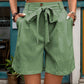Tied High Waist Shorts with Pockets