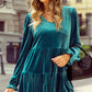 Peplum V-Neck Flounce Sleeve Blouse