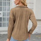 Texture Collared Neck Long Sleeve Blouse