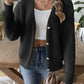 Button Up V-Neck Long Sleeve Cardigan
