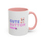 Cute Button Click Here Accent Coffee Mug (11, 15oz) | Made to Order