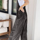 Frayed Exposed Seam Wide Leg Denim Overalls