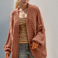 Double Take Full Size Open Front Long Sleeve Cardigan