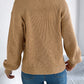 Openwork Round Neck Long Sleeve Sweater
