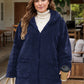 Plus Size Zip Up Long Sleeve Hooded Outerwear