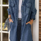 Full Size Pocketed Button Up Long Sleeve Denim Jacket