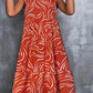 Printed Round Neck Sleeveless Dress