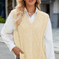 Cable Knit V-Neck Sweater Vest