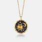 Alloy Inlaid Zircon Sun & Moon Necklace