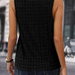 Solid Notched Sleeveless Blouse