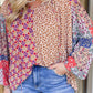 Printed Tie Neck Long Sleeve Blouse