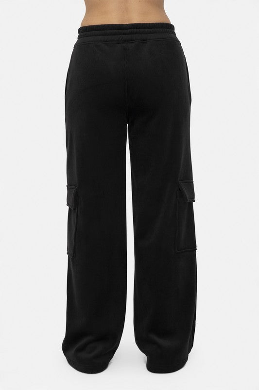 Mono B Elastic Waist Corduroy Cargo Pants *