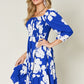 Double Take Full Size Floral Ruffle Hem Smocked Dress