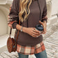 Devine Drawstring Plaid Long Sleeve Hoodie