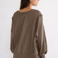 Exposed Seam High-Low Long Sleeve Sweatshirt