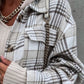 Plaid Button Up Jacket with Removable Hood
