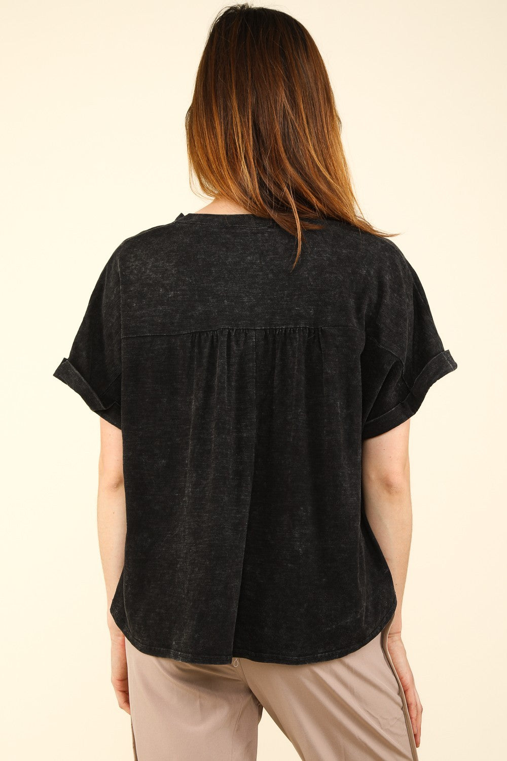 VERY J Nochted Short Sleeve Washed T-Shirt *
