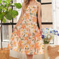 ADORA Smocked Back Floral Adjustable Strap Midi Dress