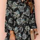 Printed Button Up Three-Quarter Sleeve Shirt Dress