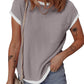 Contrast Trim Round Neck Short Sleeve T-Shirt
