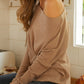 Ribbed Round Neck Long Sleeve Knit Top