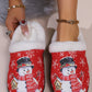 Snowman Round Toe Faux Fur Slippers