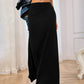 Solid Elastic Waist Maxi Skirt