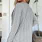 Slit Round Neck Long Sleeve T-Shirt