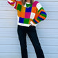 Color Block Round Neck Long Sleeve Sweater