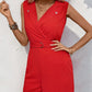 Lapel Collar Sleeveless Romper