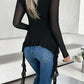 Flower Scoop Neck Long Sleeve Top