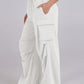 Elastic Waist Wide Leg Pants with Pockets