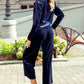 Frill Round Neck Long Sleeve Top and Pants Set