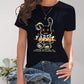 Rabbit Graphic Round Neck Short Sleeve T-Shirt
