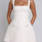 Devine Square Neck Wide Strap Mini Dress