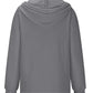 Drawstring Quarter Button Long Sleeve Hoodie