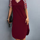 Printed V-Neck Short Sleeve Dress