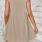 Full Size Plunge Wide Strap Mini Tank Dress