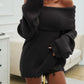 Devine Off-Shoulder Extra-Long Sleeve Sweater