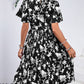 Printed Round Neck Short Sleeve Dress