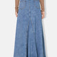 Raw Hem Maxi Denim Skirt