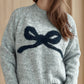 Bow Round Neck Long Sleeve Sweater
