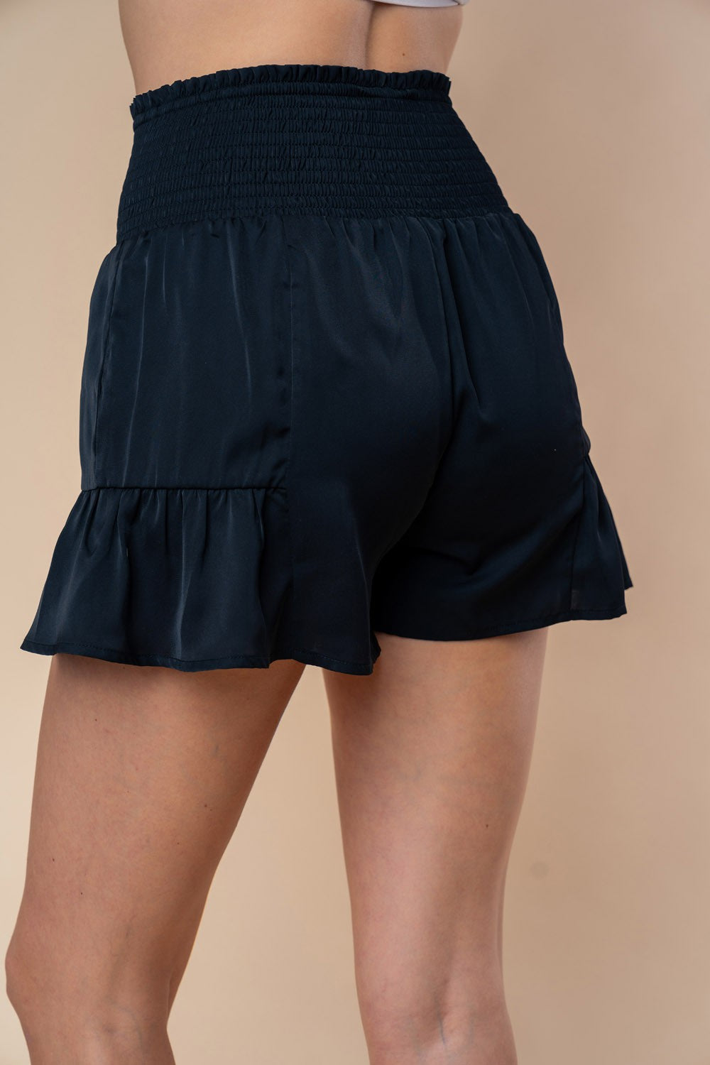 White Birch Full Size High Waisted Smocked Shorts *