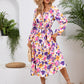 Full Size Printed Long Sleeve Midi Dress
