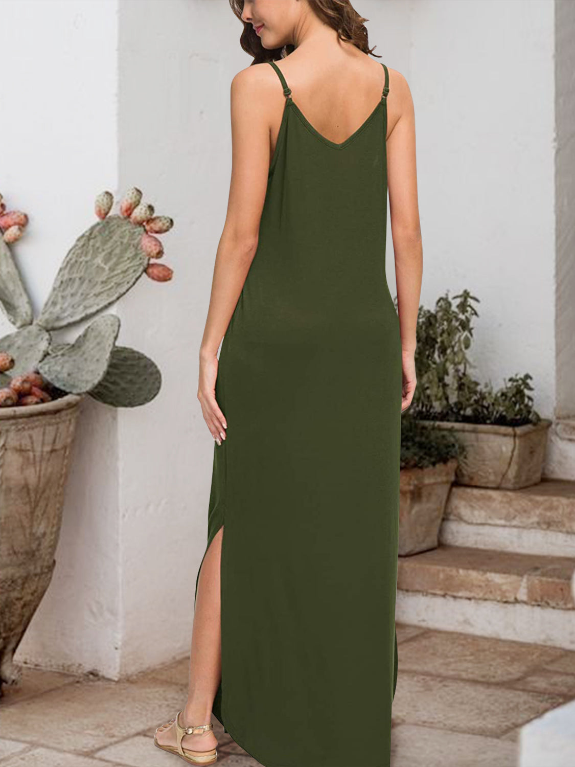 Slit Scoop Neck Sleeveless Maxi Dress