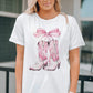 Boot Graphic Round Neck Short Sleeve T-Shirt