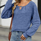 Full Size Cutout Round Neck Long Sleeve T-Shirt