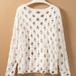 Cutout Round Neck Dropped Shoulder Knit Cover Up