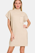 Zenana Short Sleeve Sweater Mini Dress *