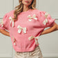 BiBi Ribbon Bow Detail Puff Sleeve Sweater - Brand BiBi